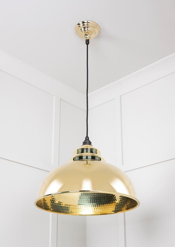 Novena Oakley Park Hammered Brass Pendant