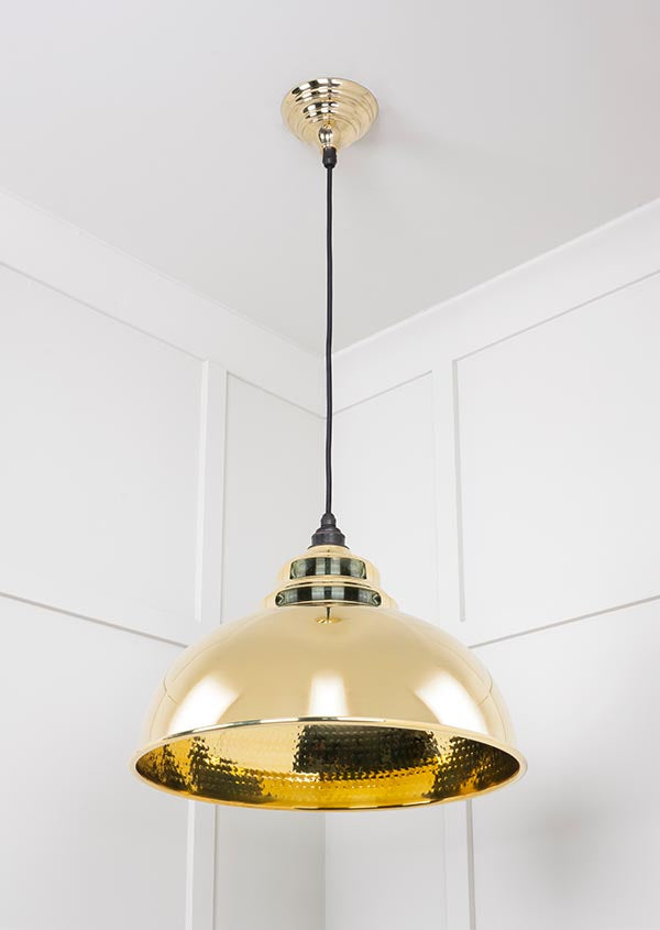 Novena Oakley Park Hammered Brass Pendant