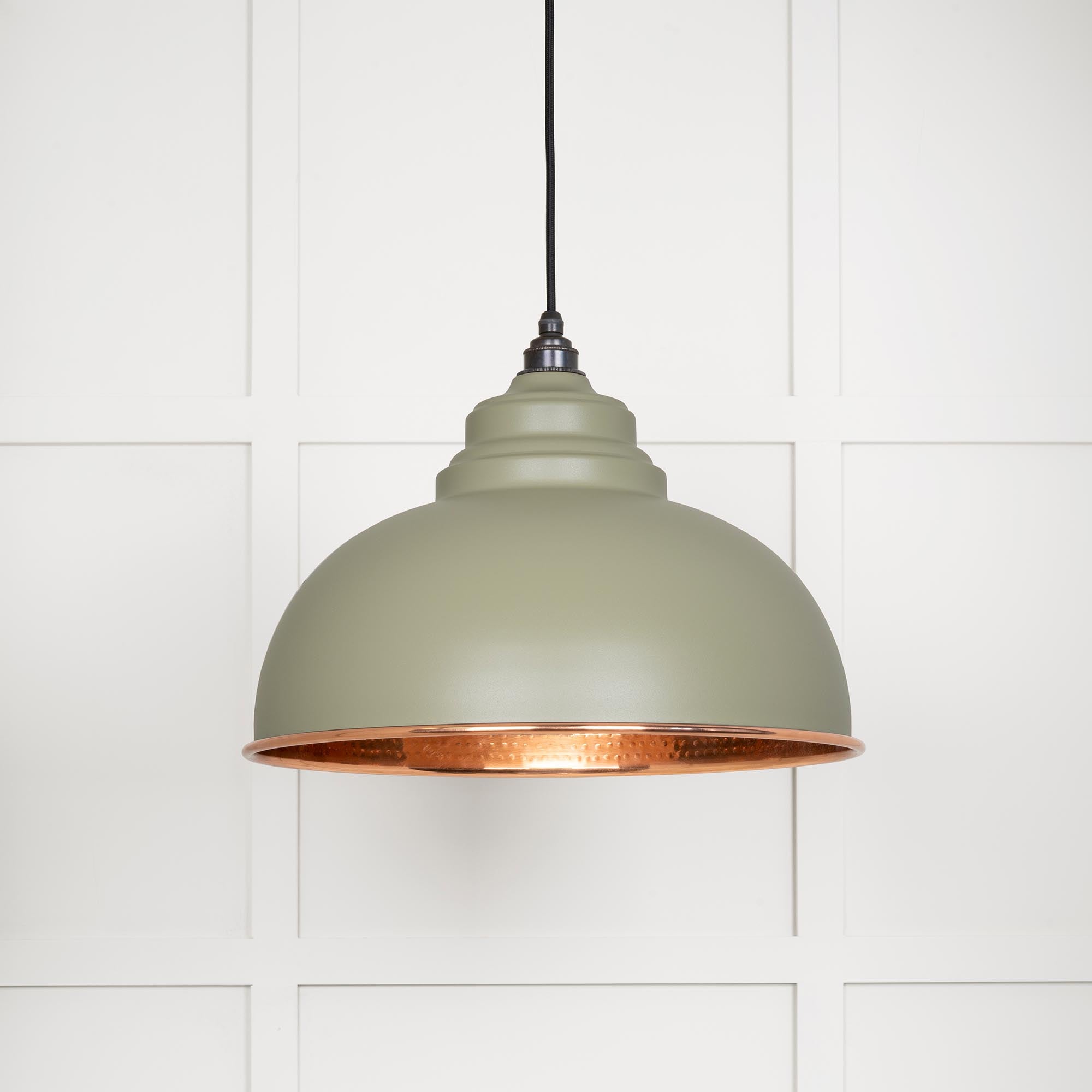 Novena Oakley Park Hammered Copper Pendant Light in Tump