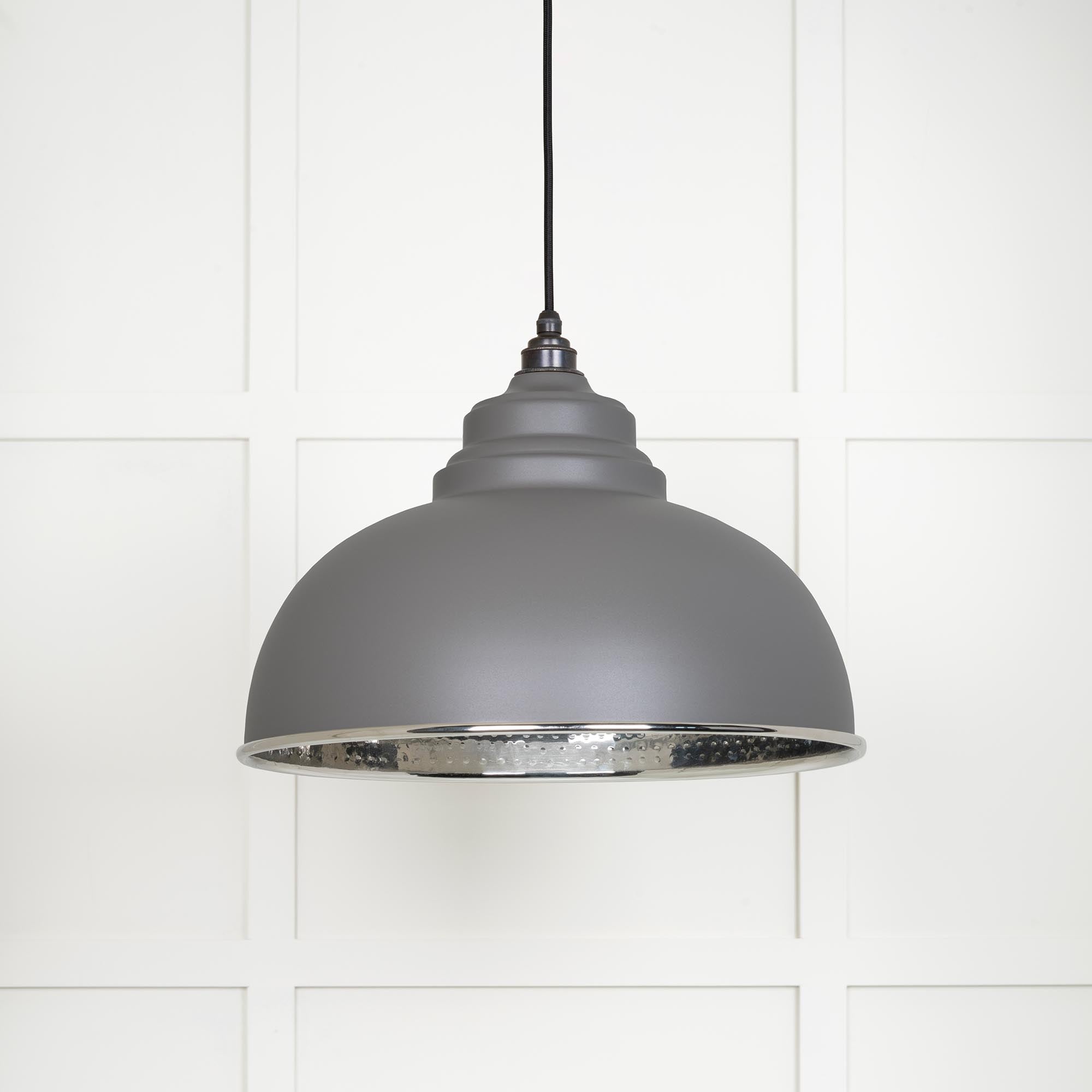 Novena Oakley Park Hammered Nickel Pendant Light in Bluff