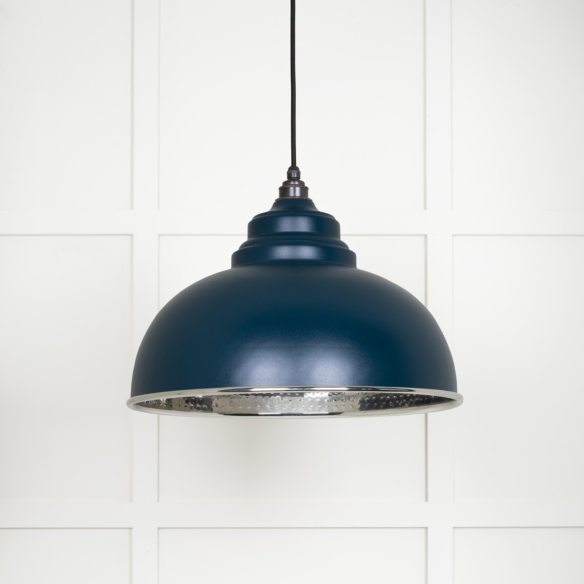 Novena Oakley Park Hammered Nickel Pendant Light in Dusk