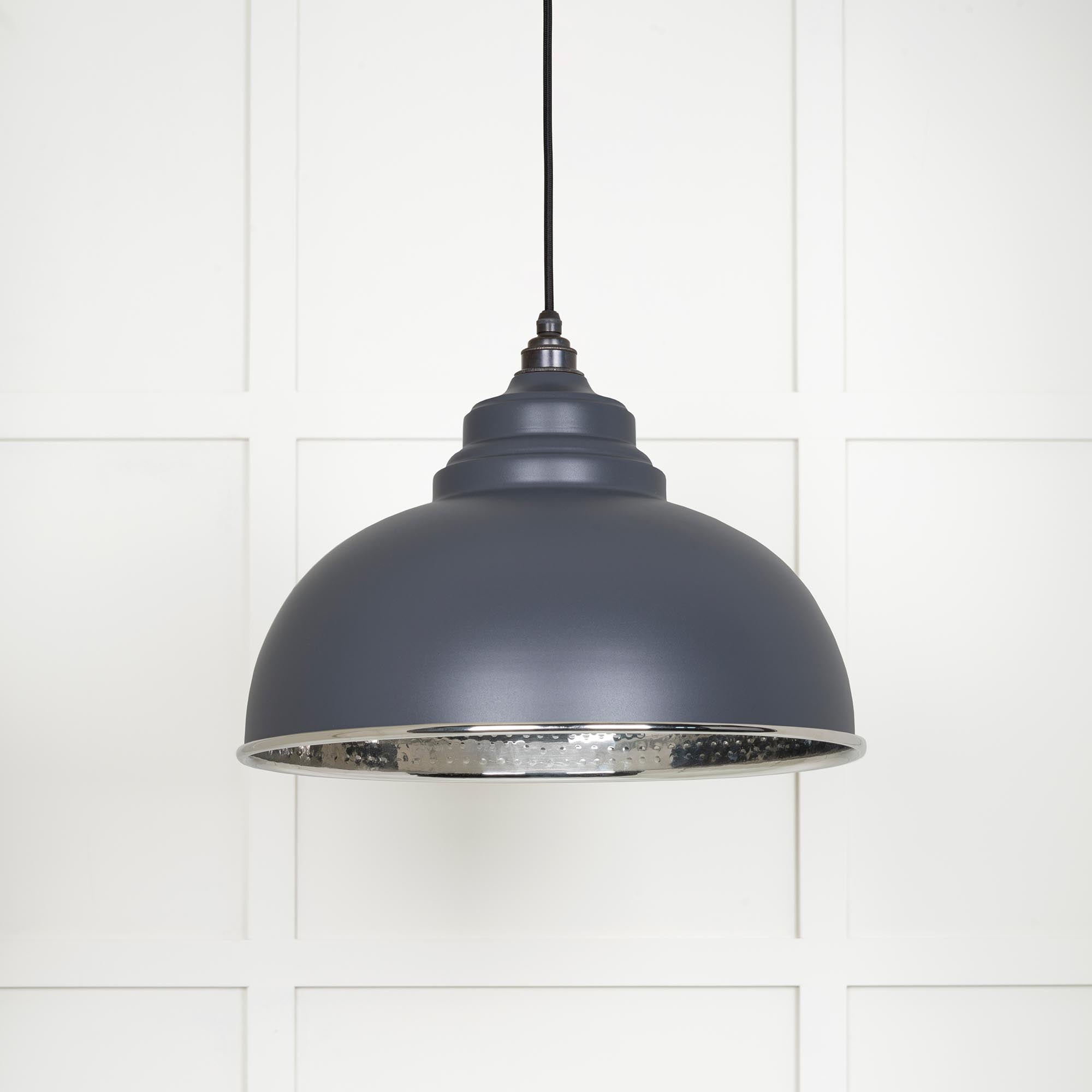Novena Oakley Park Hammered Nickel Pendant Light in Slate