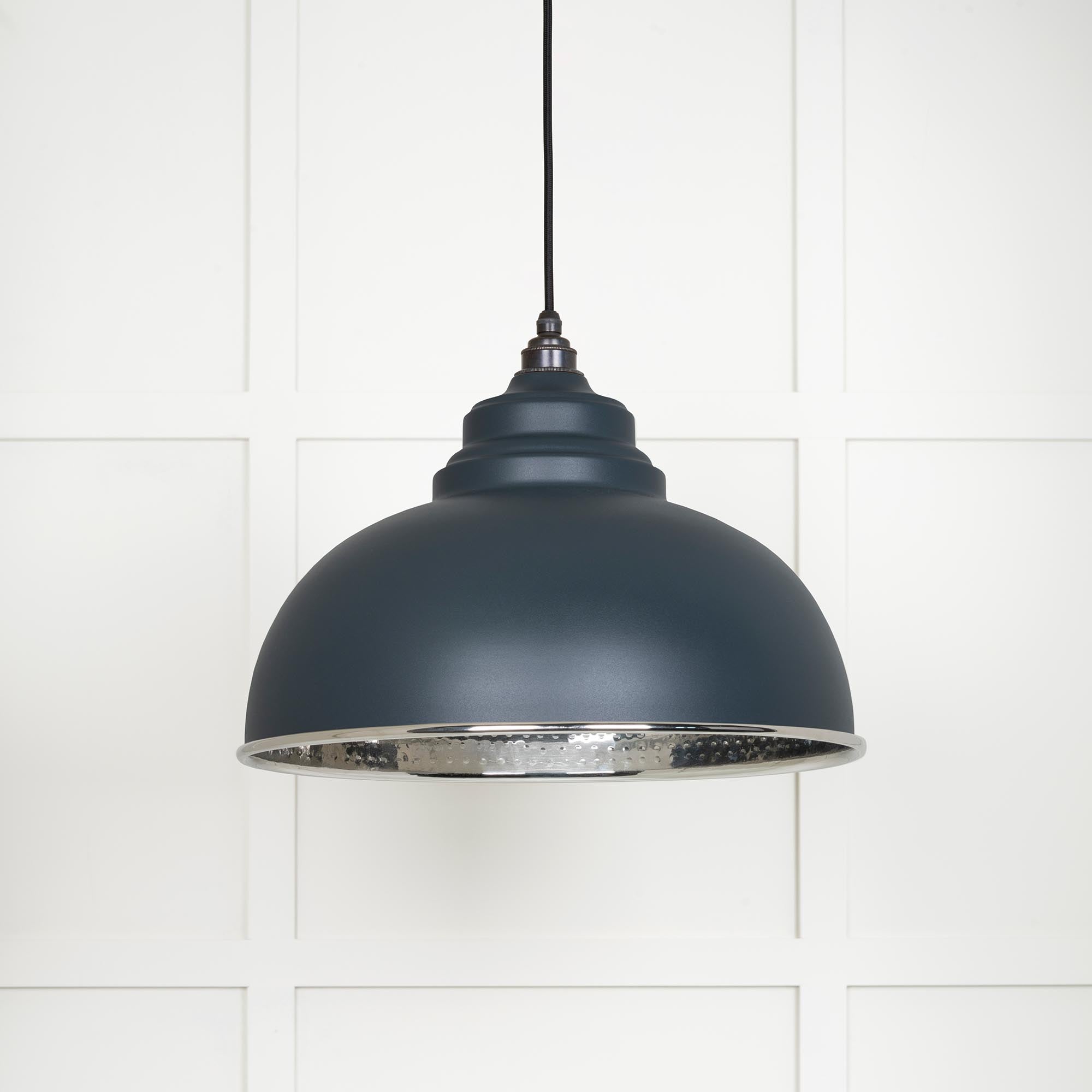 Novena Oakley Park Hammered Nickel Pendant Light in Soot