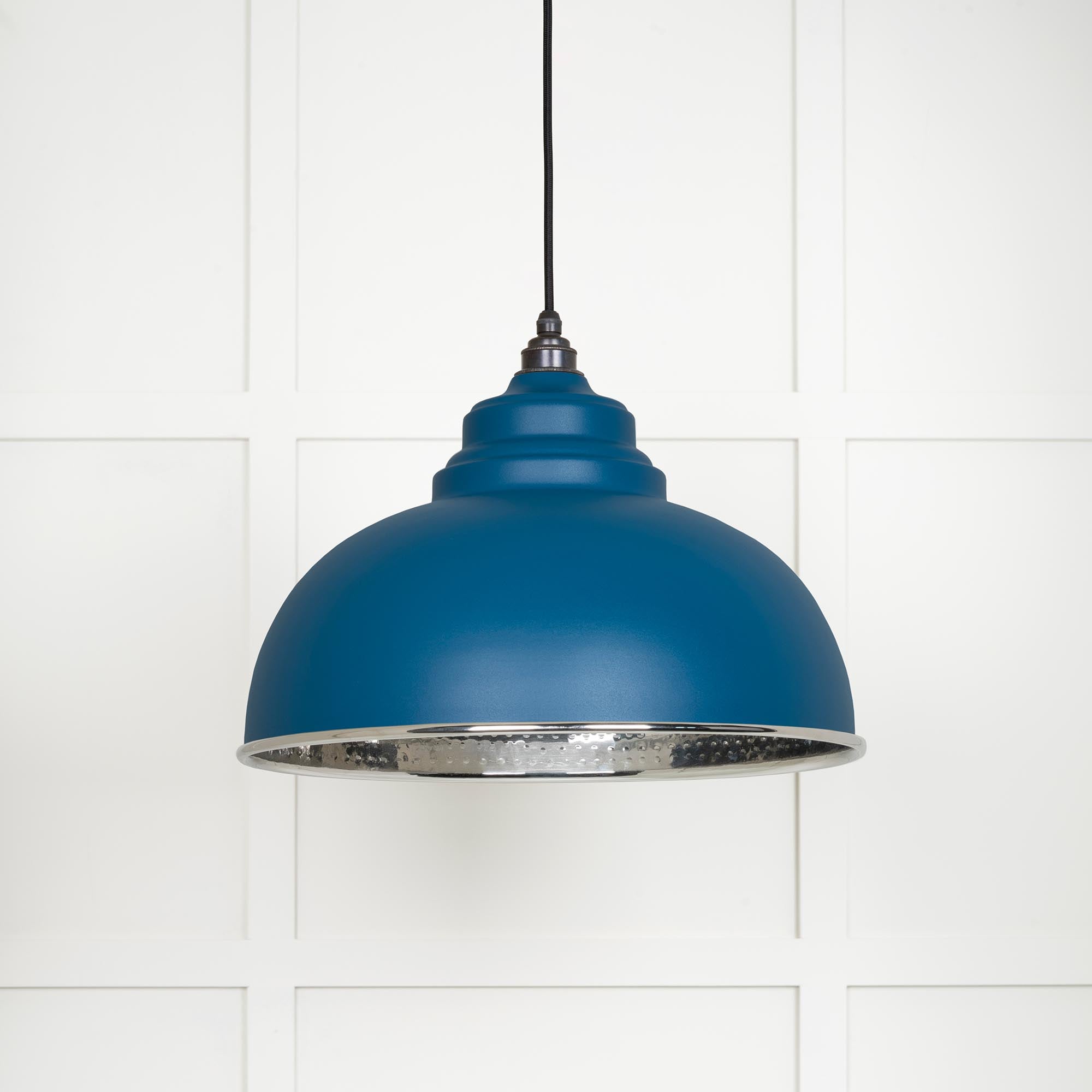 Novena Oakley Park Hammered Nickel Pendant Light in Upstream