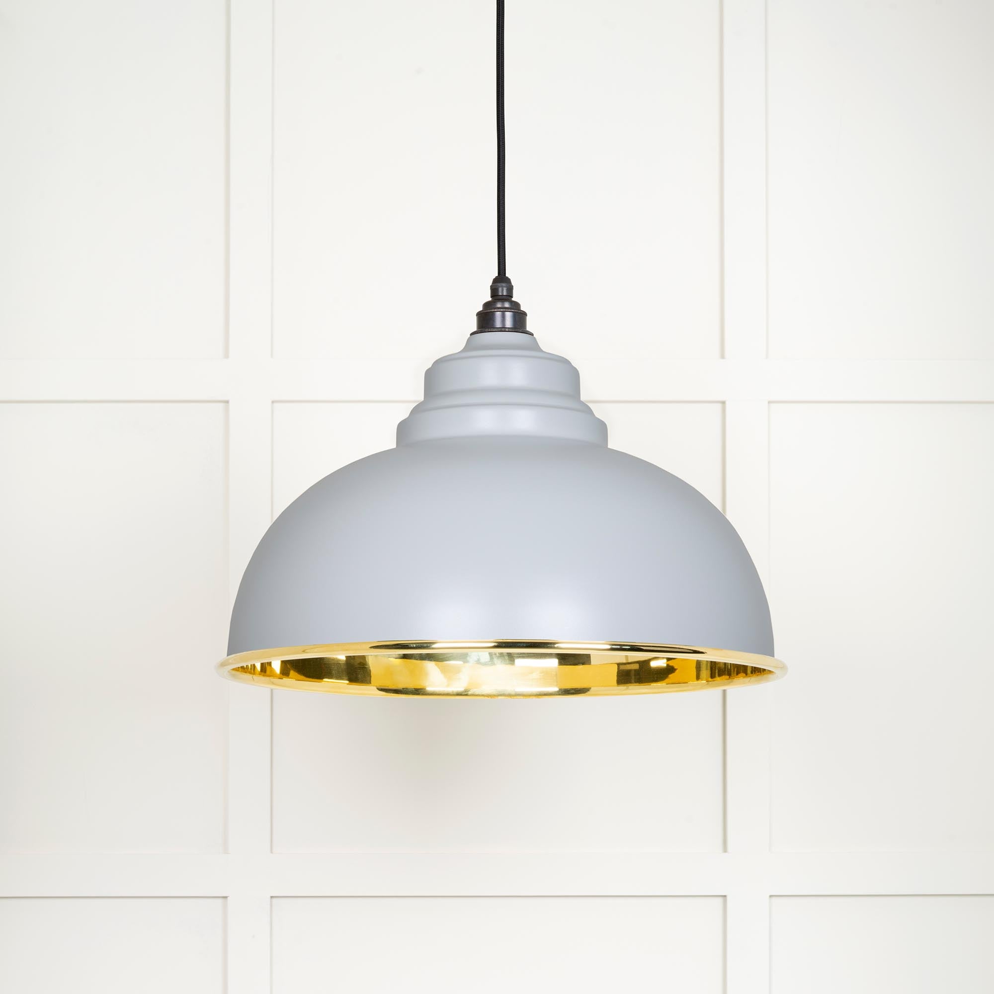 Novena Oakley Park Smooth Brass Pendant Light in Birch