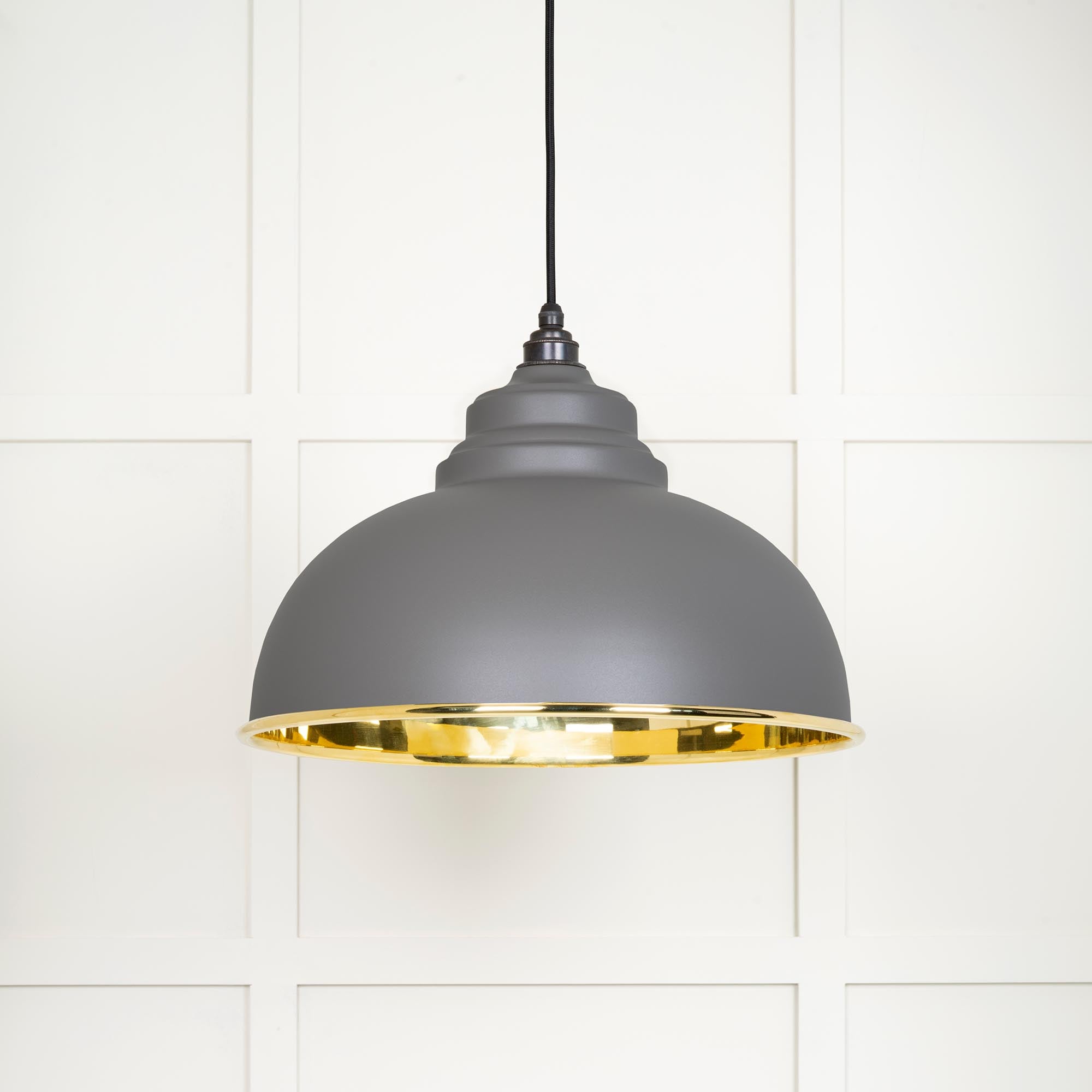 Novena Oakley Park Smooth Brass Pendant Light in Bluff