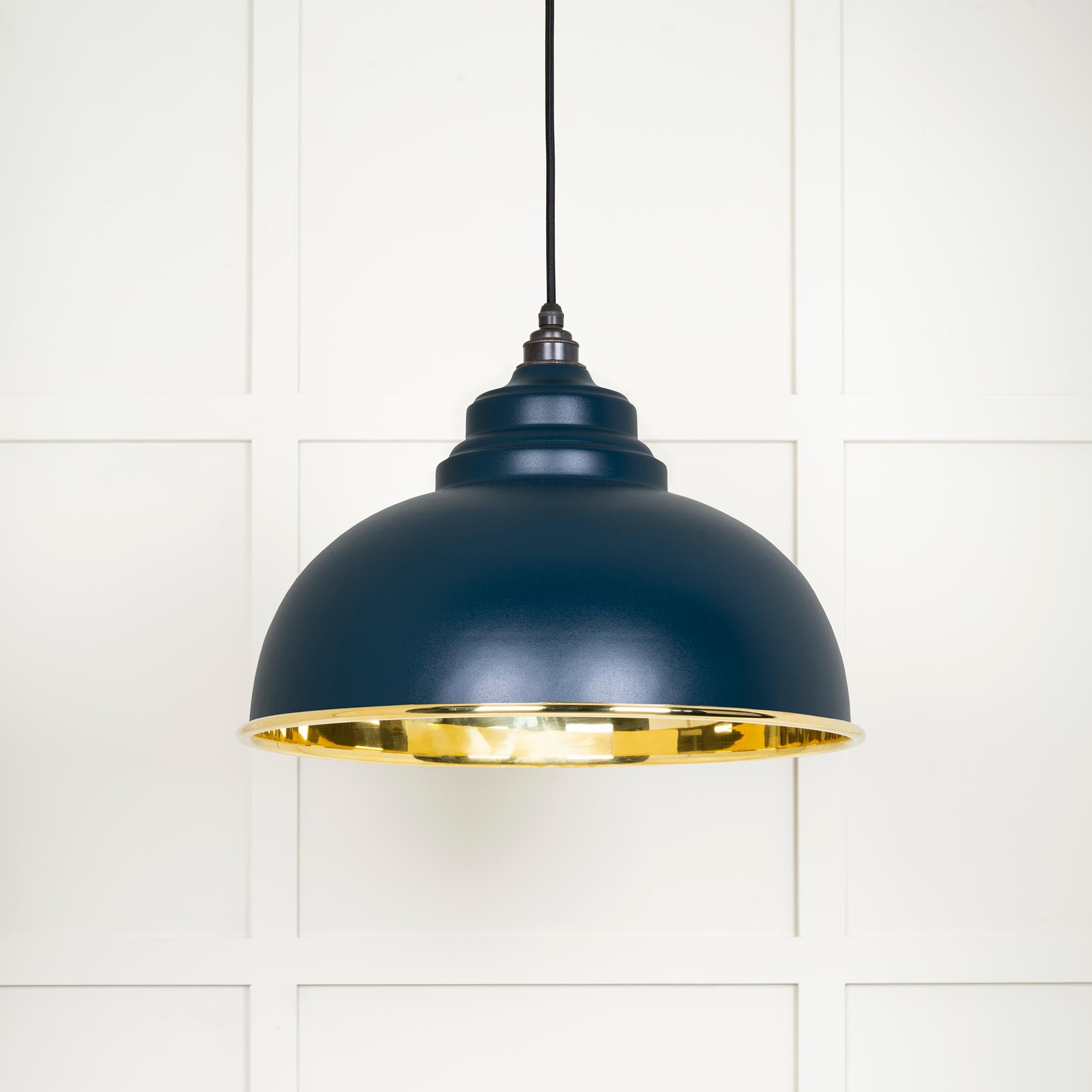 Novena Oakley Park Smooth Brass Pendant Light in Dusk