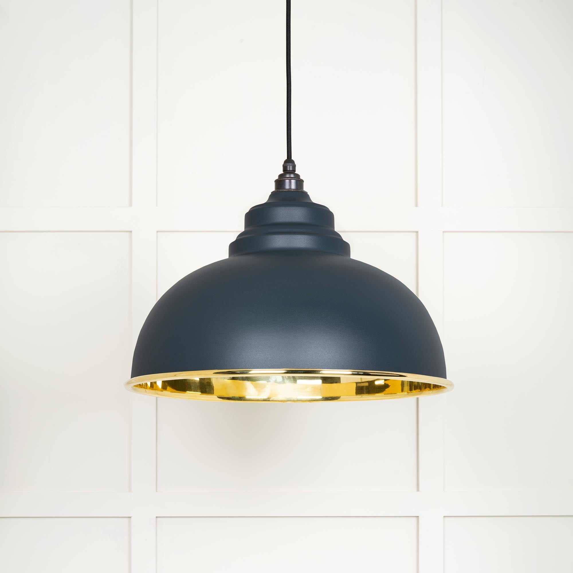 Novena Oakley Park Smooth Brass Pendant Light in Soot