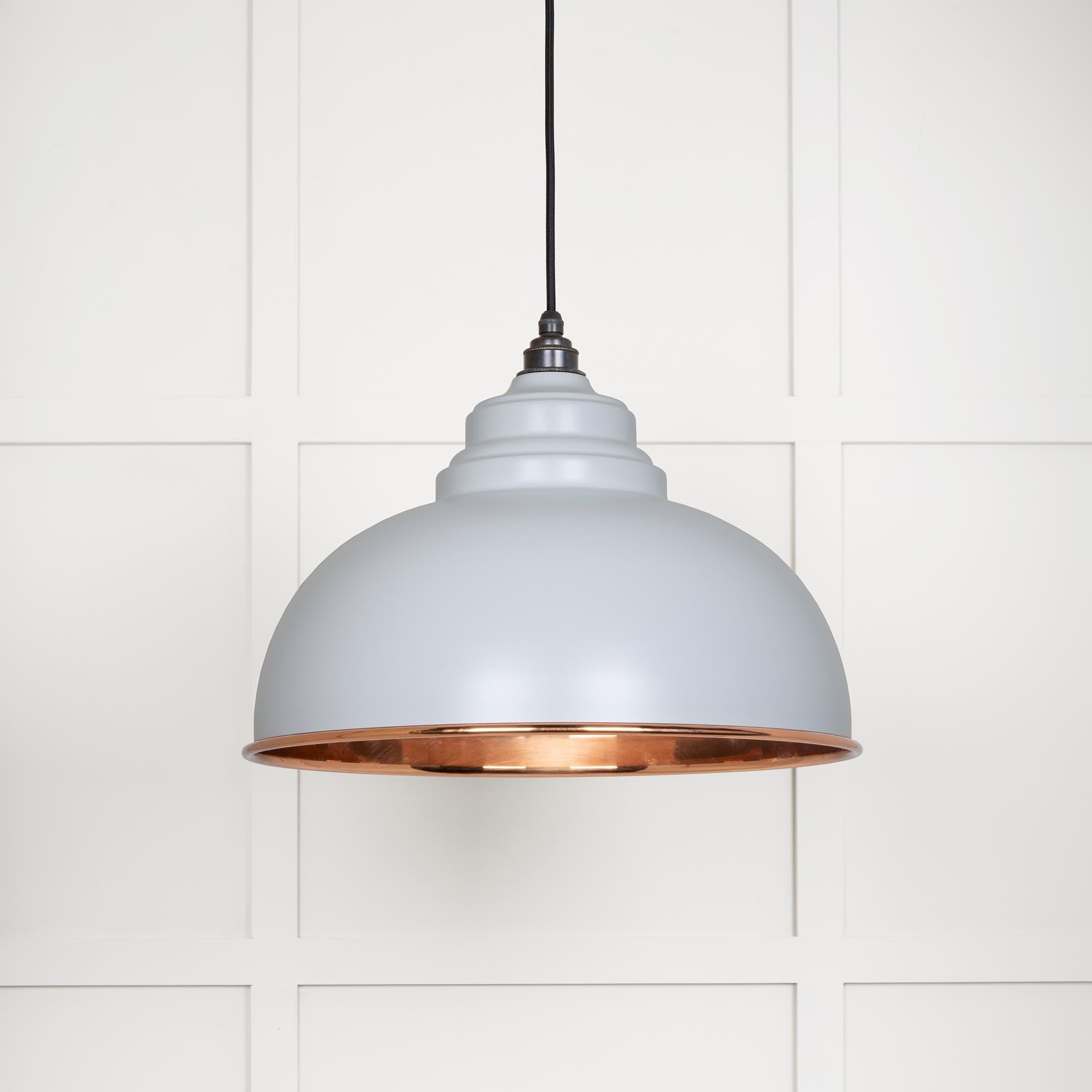 Novena Oakley Park Smooth Copper Pendant Light in Birch