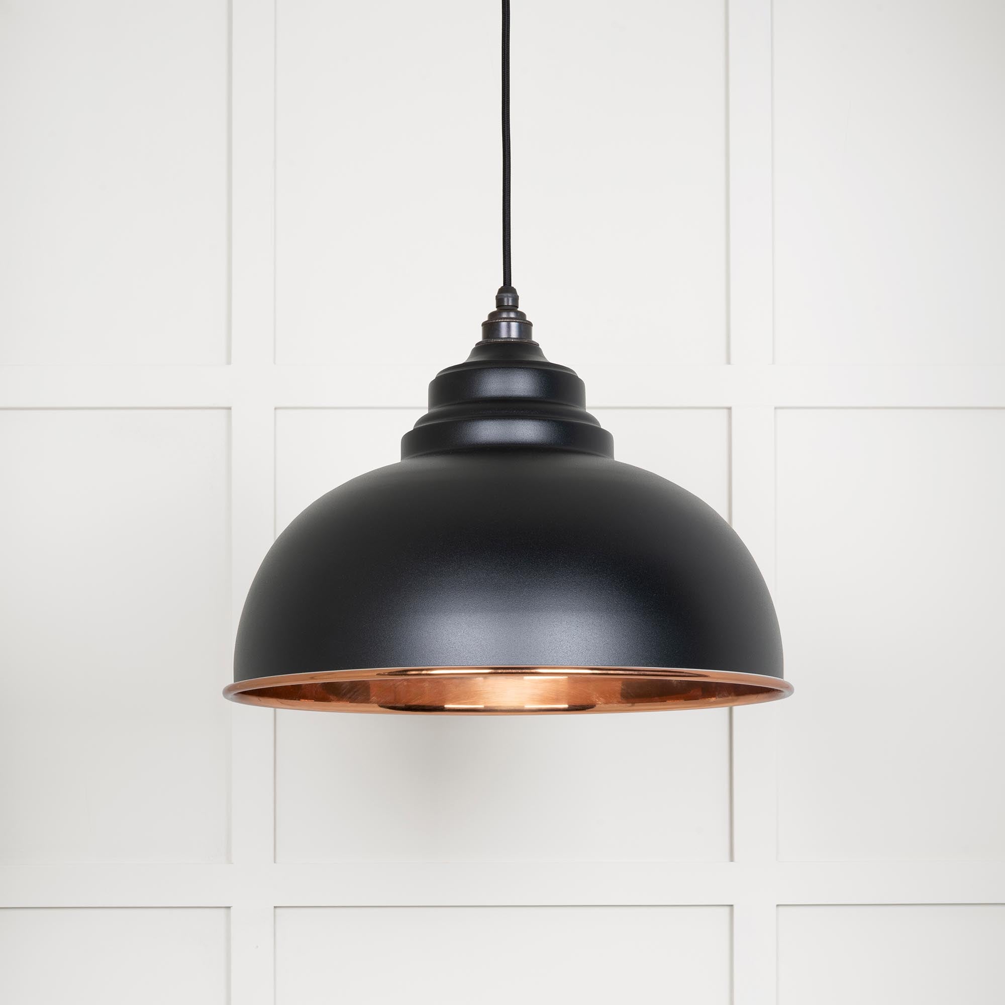 Novena Oakley Park Smooth Copper Pendant Light in Elan Black