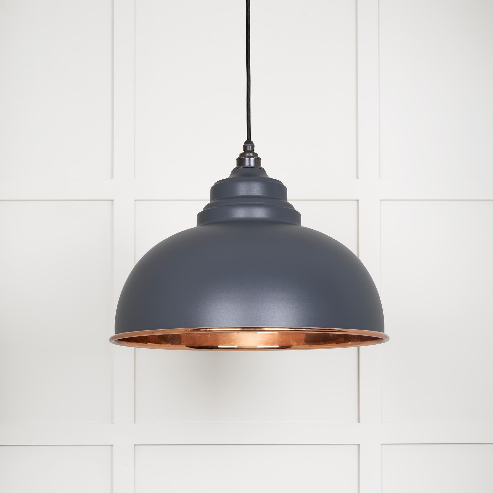 Novena Oakley Park Smooth Copper Pendant Light in Slate