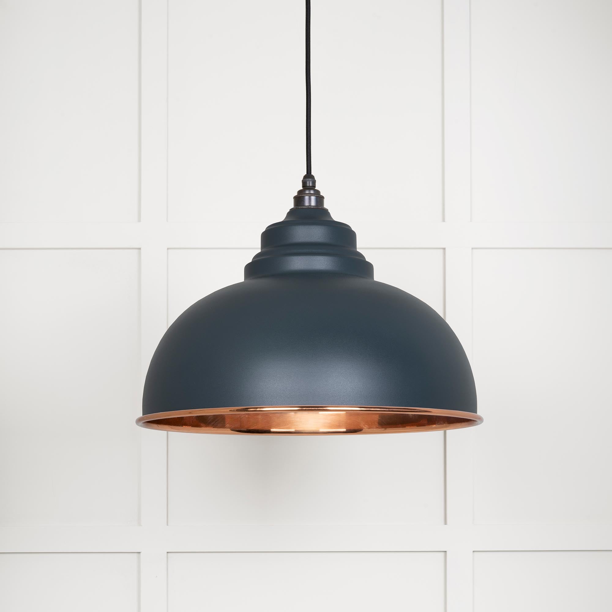 Novena Oakley Park Smooth Copper Pendant Light in Soot
