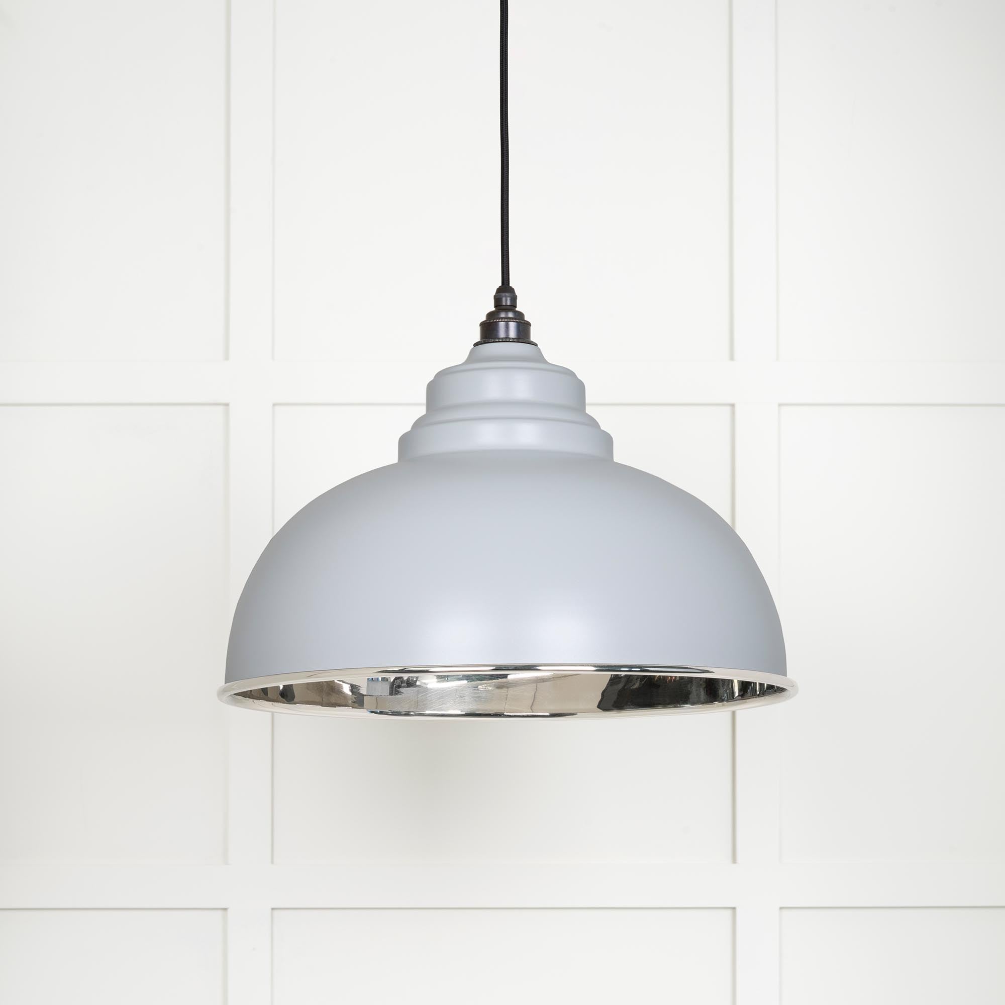 Novena Oakley Park Smooth Nickel Pendant Light in Birch