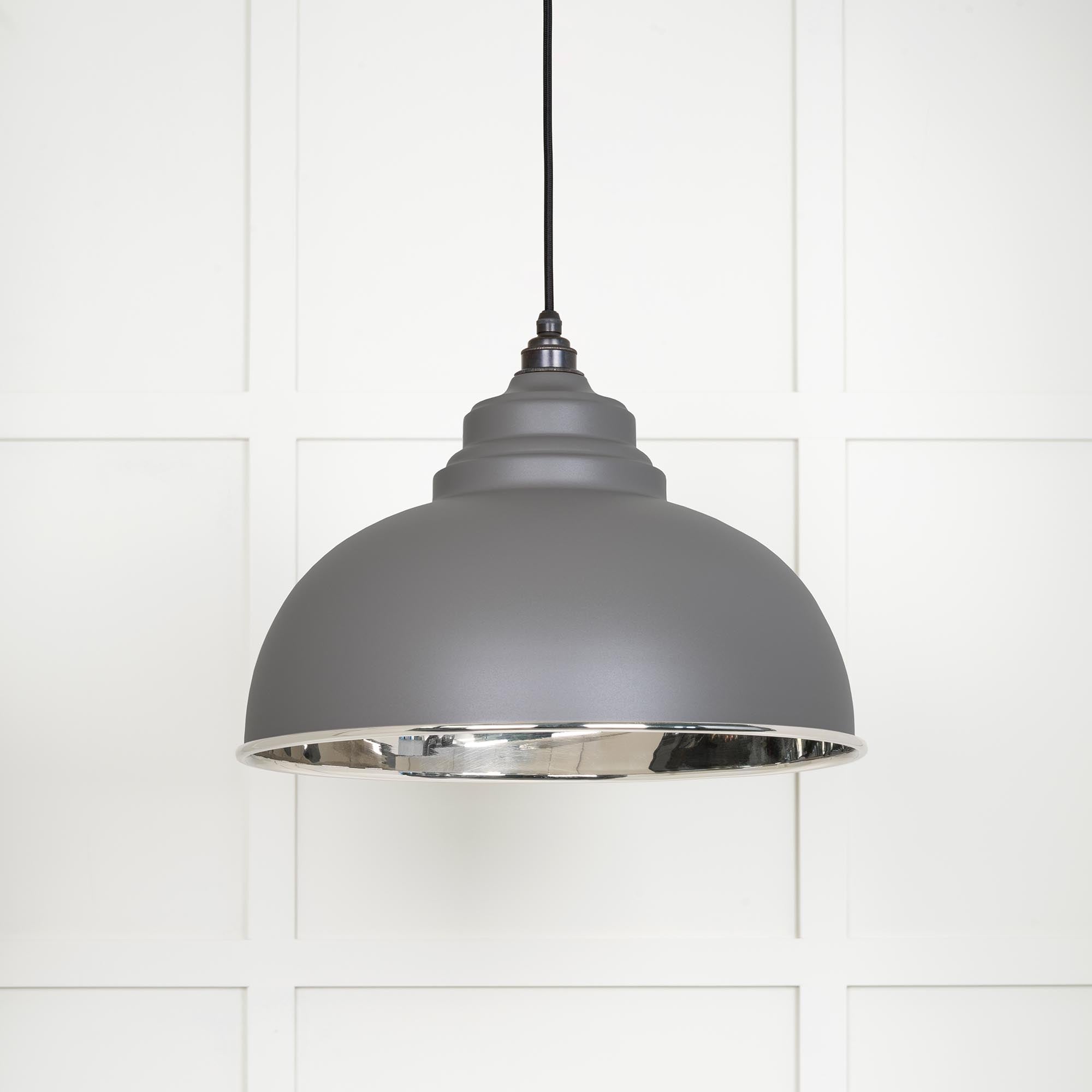 Novena Oakley Park Smooth Nickel Pendant Light in Bluff