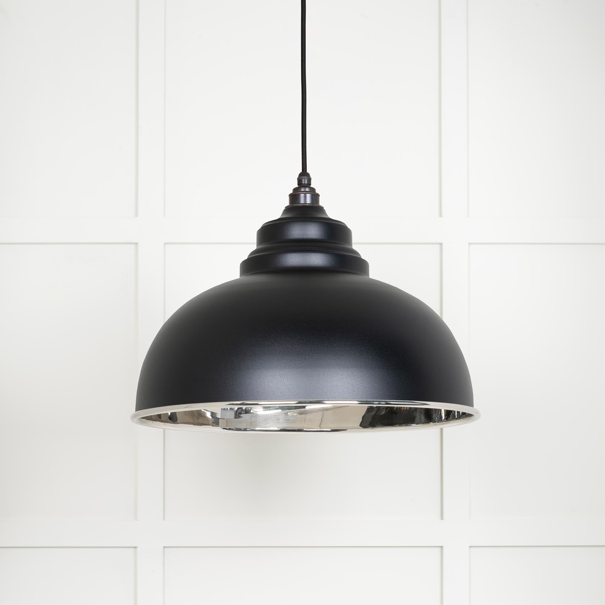Novena Oakley Park Smooth Nickel Pendant Light in Elan Black