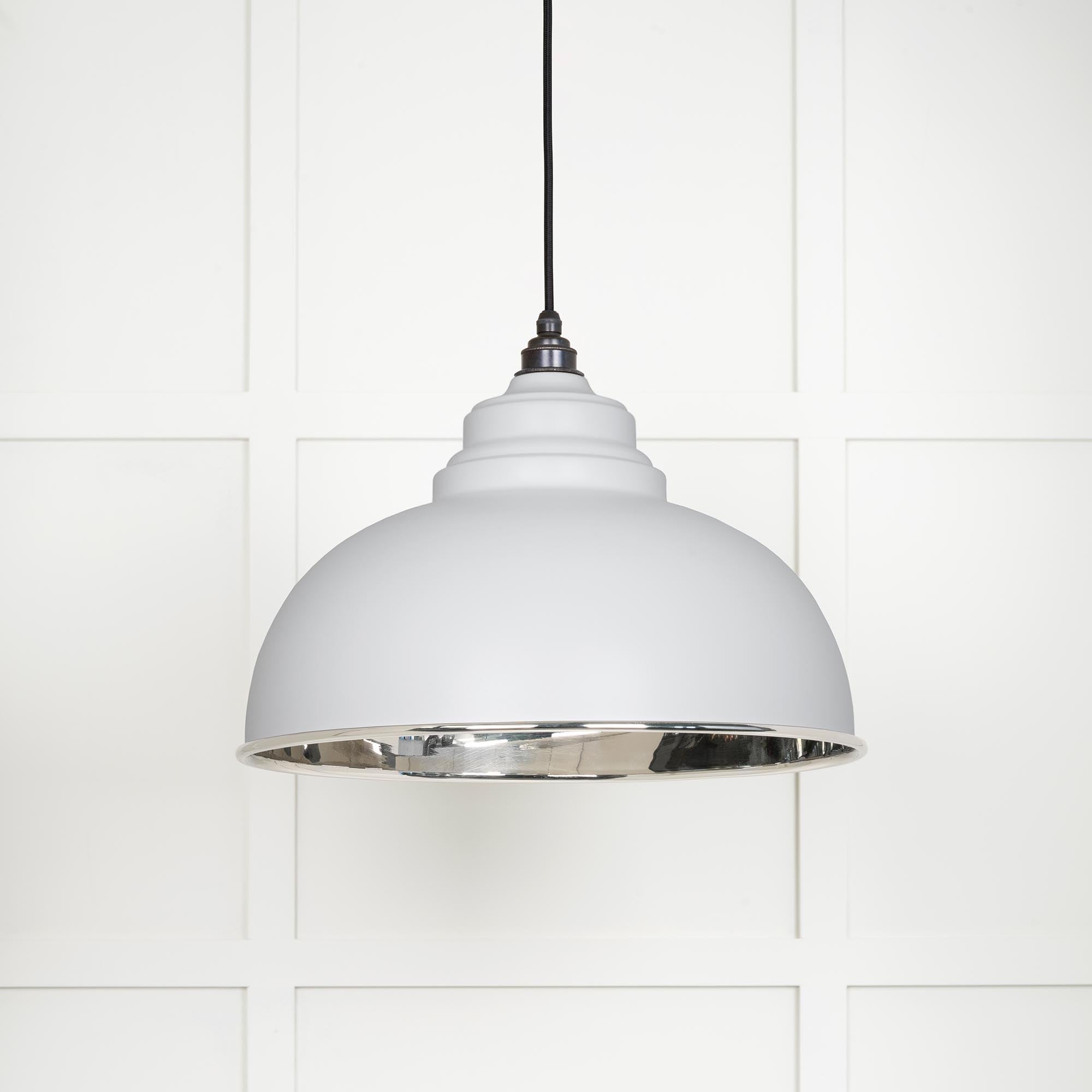 Novena Oakley Park Smooth Nickel Pendant Light in Flock