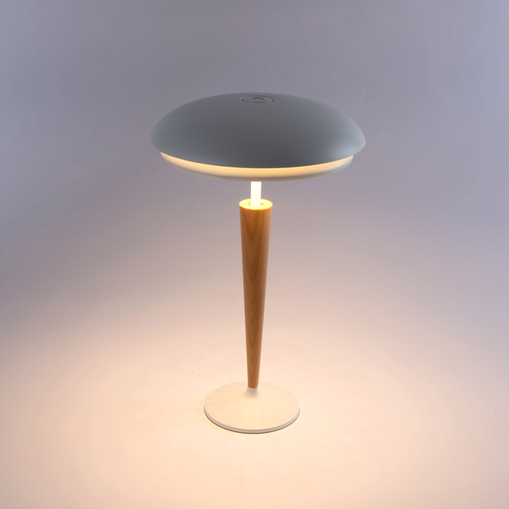 Novena Onice Cordless Rechargeable Table Lamp with Beechwood Stem, White
