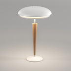 Novena Onice Cordless Rechargeable Table Lamp with Beechwood Stem, White