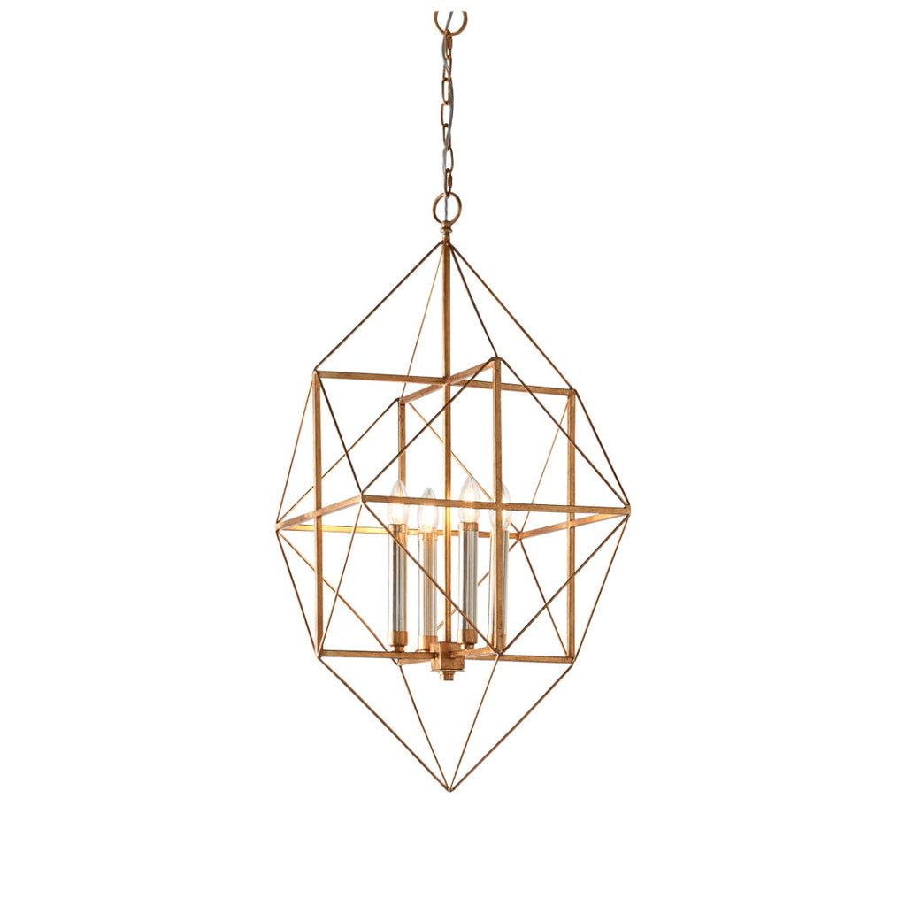 Novena Parada 4 Light Pendant Light Antique Gold Silver Leaf