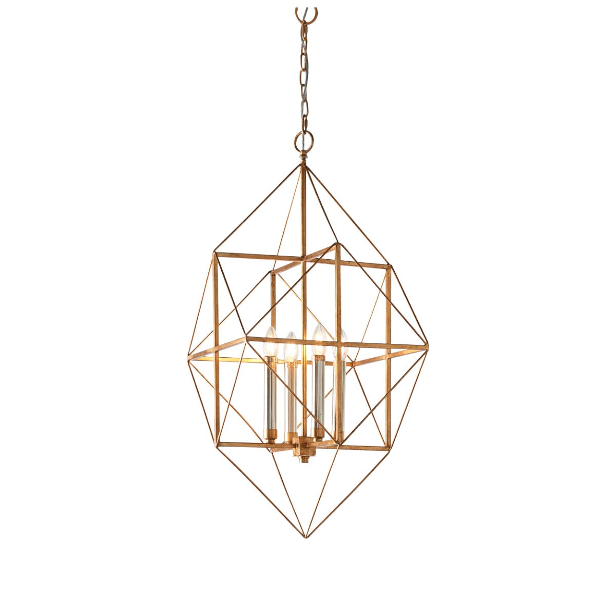 Novena Parada 4 Light Pendant Light Antique Gold Silver Leaf