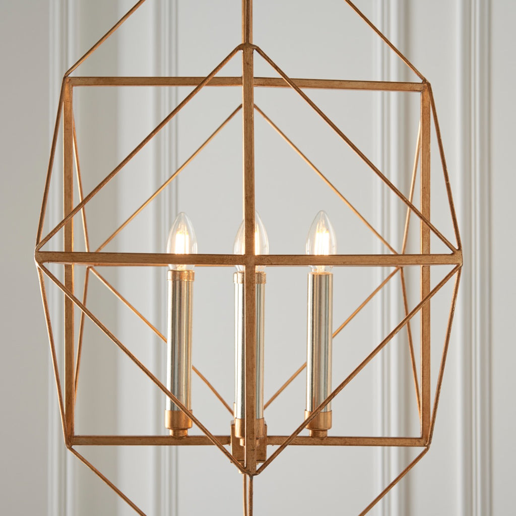 Novena Parada 4 Light Pendant Light Antique Gold Silver Leaf