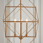 Novena Parada 4 Light Pendant Light Antique Gold Silver Leaf