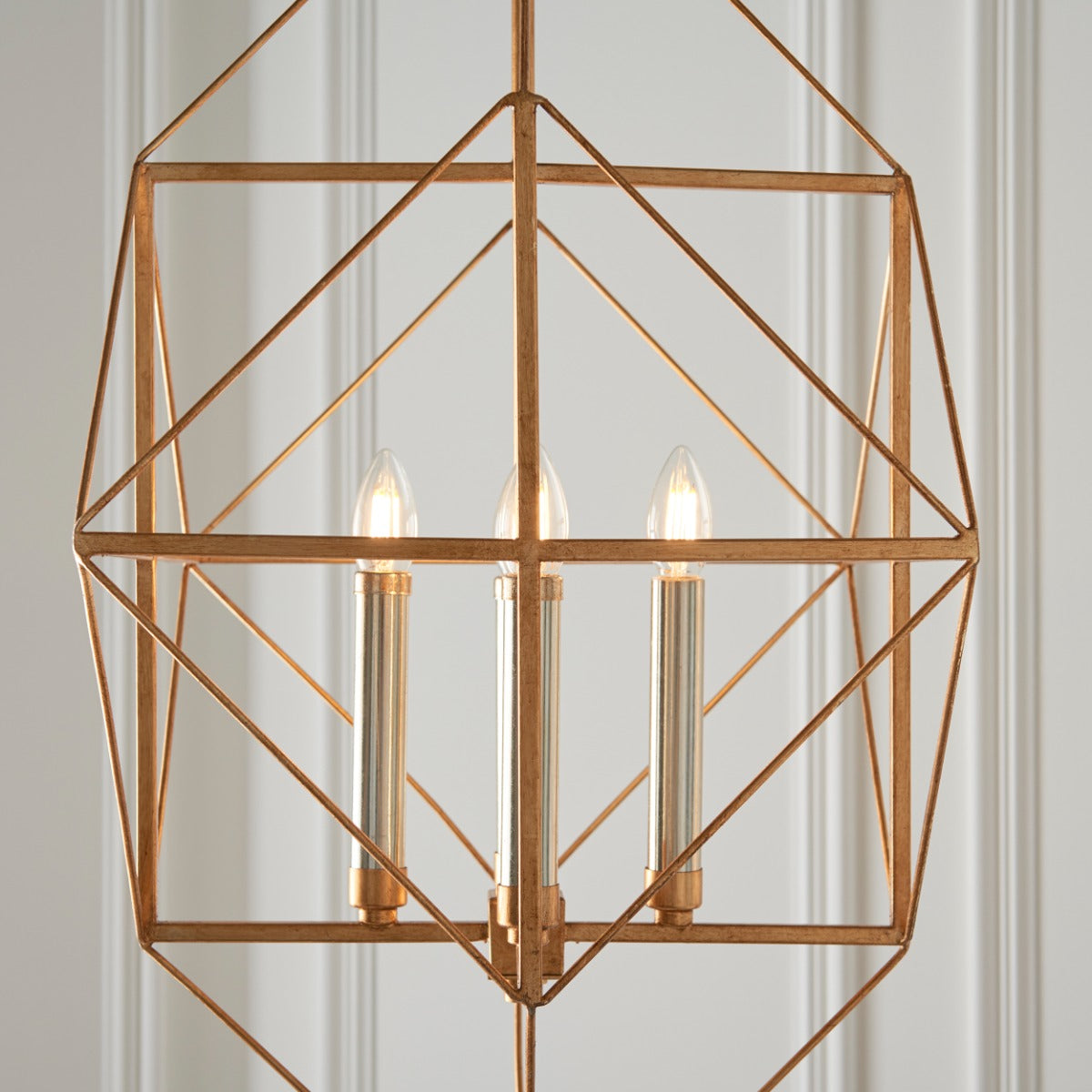 Novena Parada 4 Light Pendant Light Antique Gold Silver Leaf