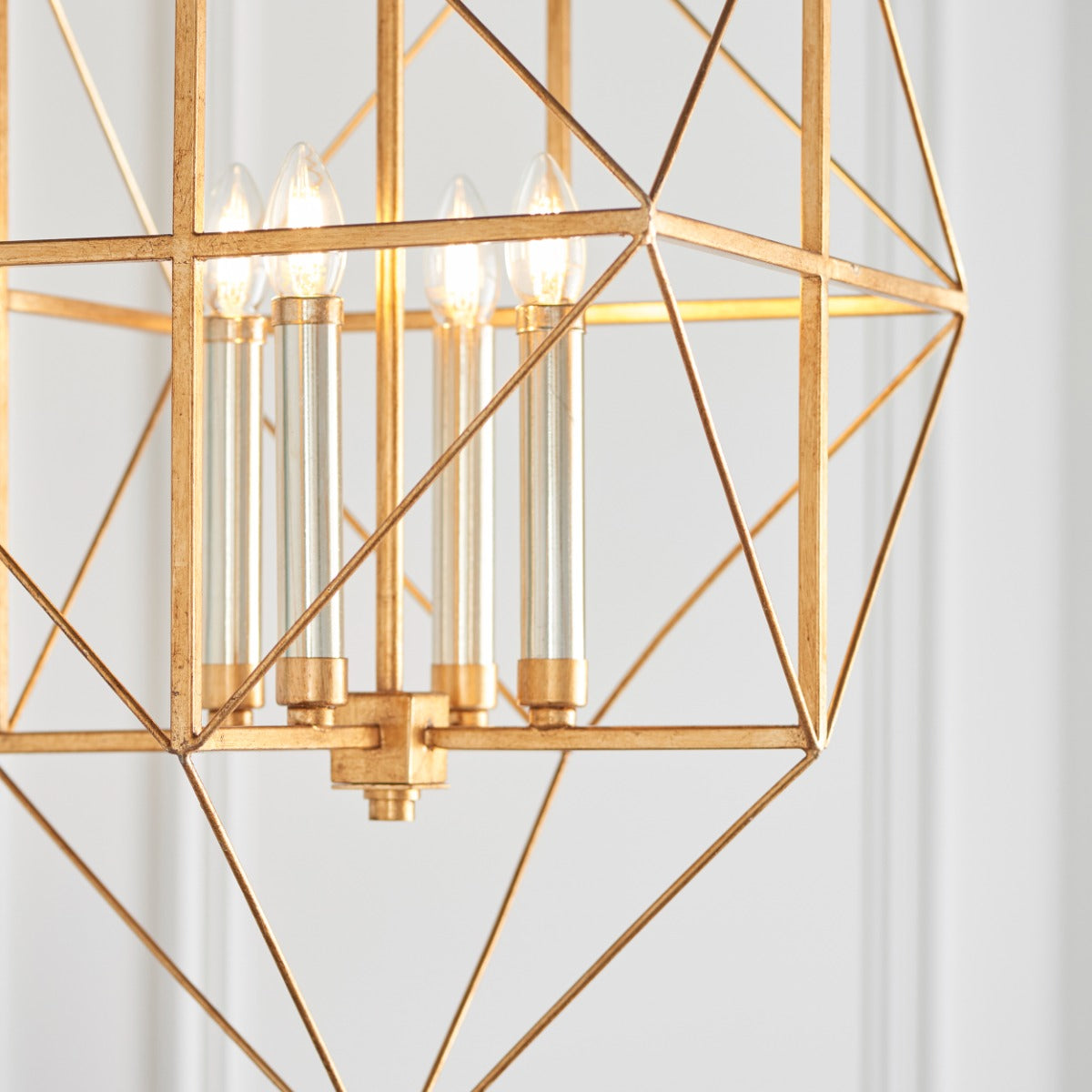 Novena Parada 4 Light Pendant Light Antique Gold Silver Leaf