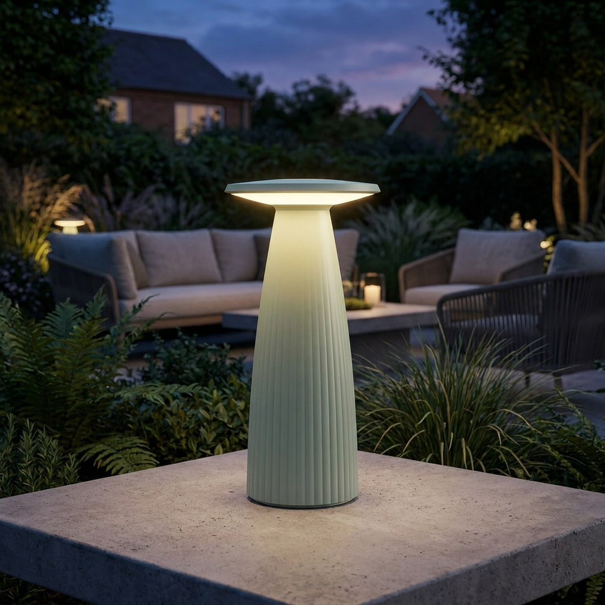 Novena Petalo Maxi Cordless Rechargeable Table Lamp, Sage