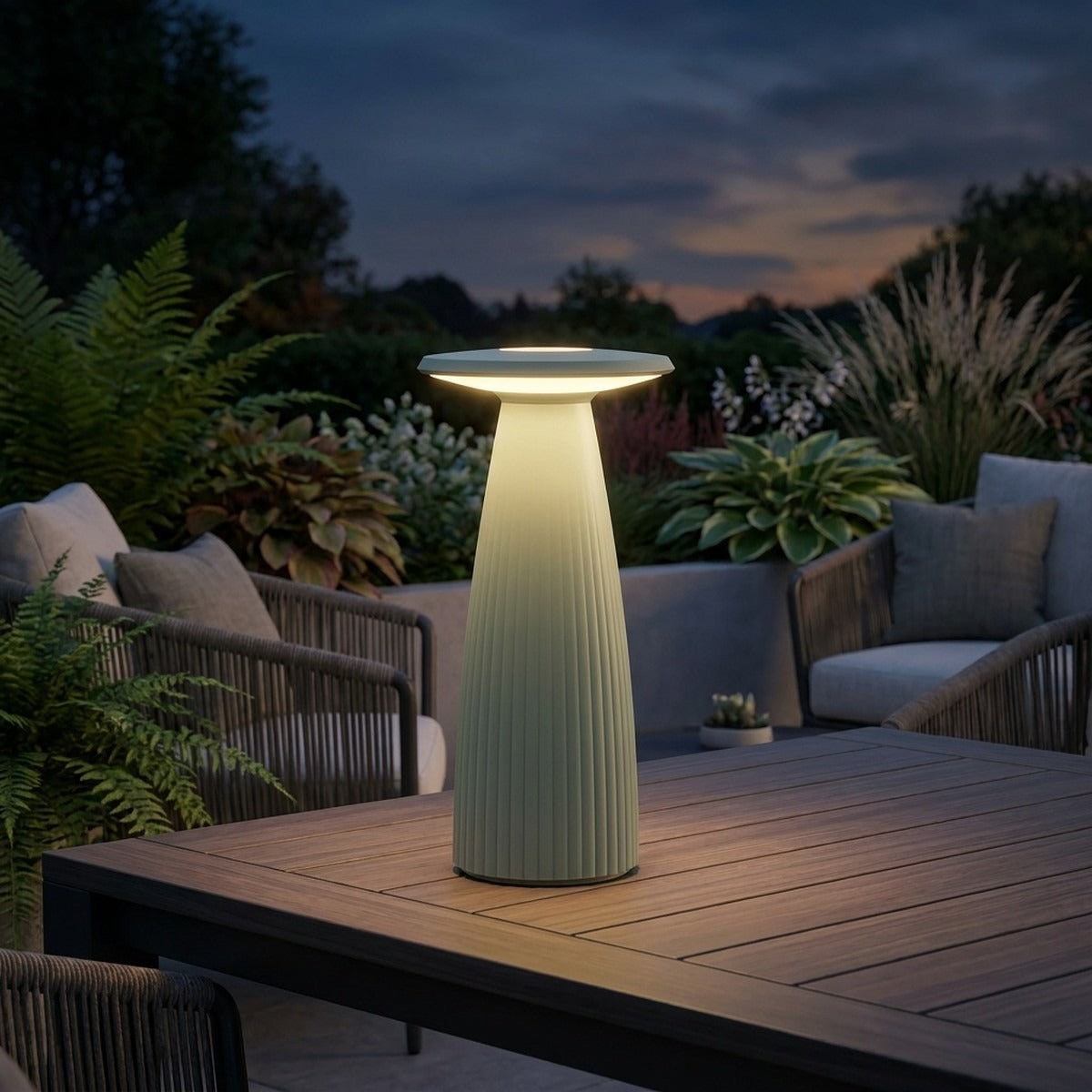 Novena Petalo Mini Cordless Rechargeable Table Lamp, Sage