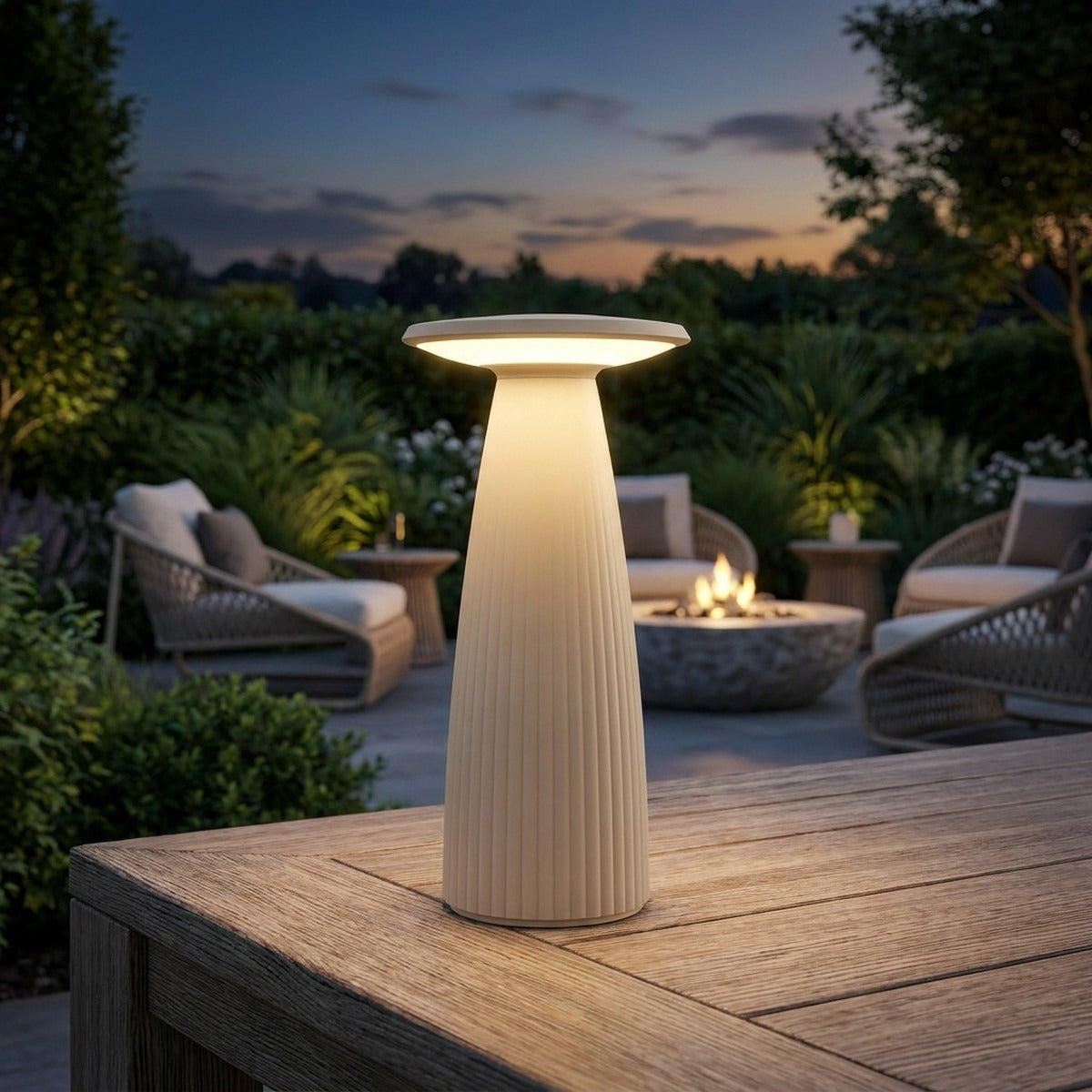 Novena Petalo Mini Cordless Rechargeable Table Lamp, Sand