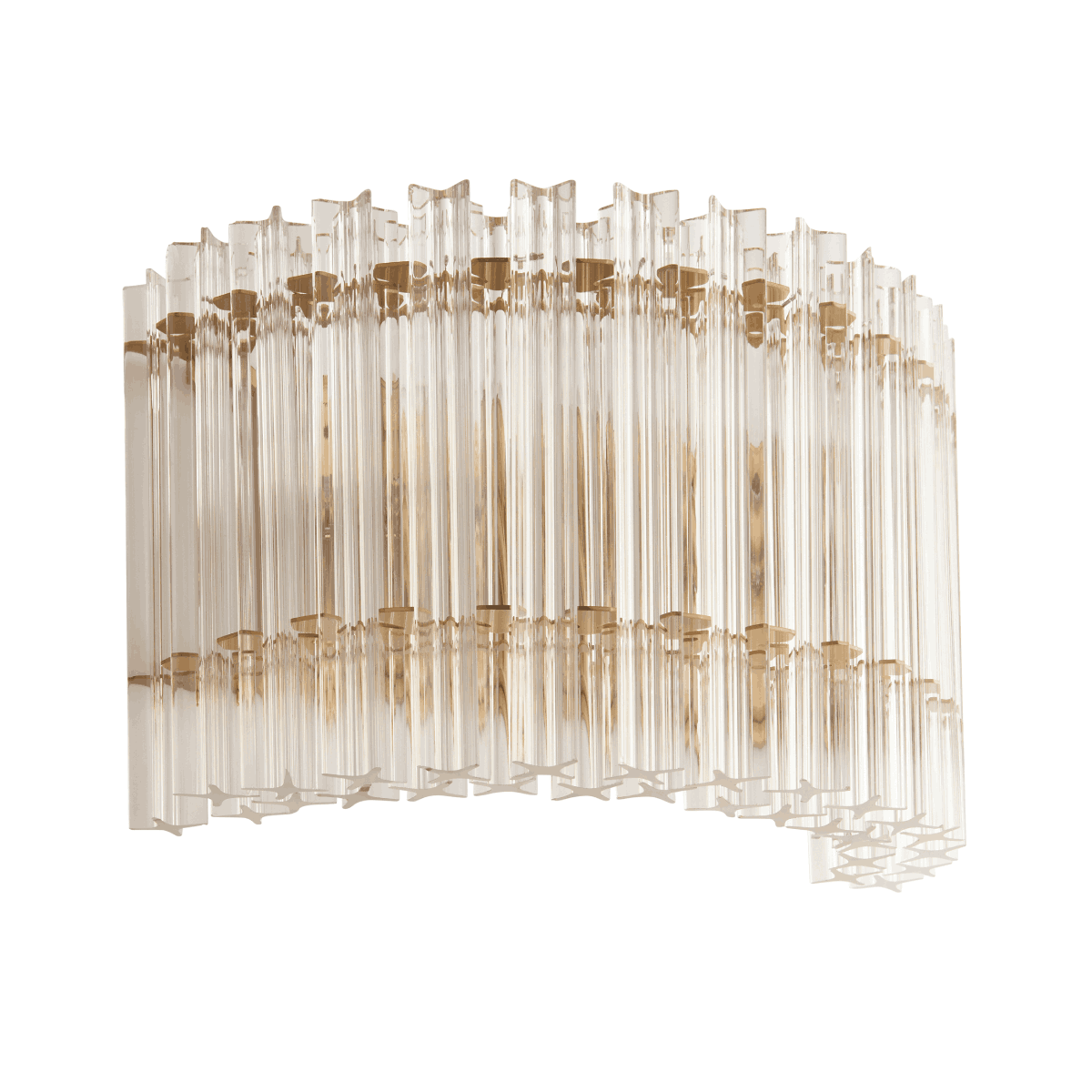 Novena Pourtel 2 Light Wall Light in Brushed Aged Brass with Clear Glass Shade