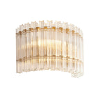 Novena Pourtel 2 Light Wall Light in Brushed Aged Brass with Clear Glass Shade