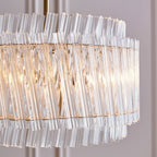 Novena Pourtel 3 Light Pendant in Brushed Aged Brass with Clear Glass Rod Shades