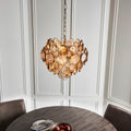 Novena Prados 6 Light Pendant Light Antique Gold Clear Amber Glass