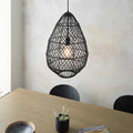 Novena Puente Single Pendant Light with Handmade Black Rattan Shade