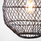 Novena Puente Single Pendant Light with Handmade Black Rattan Shade