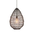 Novena Puente Single Pendant Light with Handmade Black Rattan Shade
