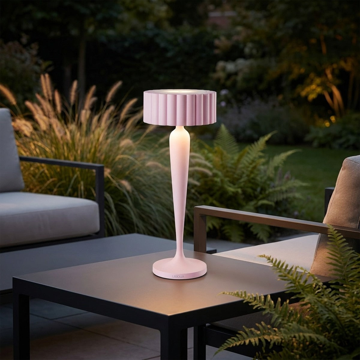 Novena Ramo Cordless Rechargeable Table Lamp, Pink