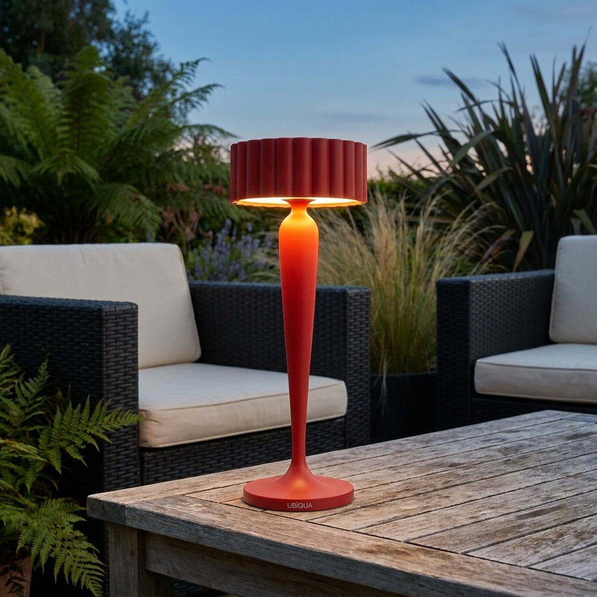 Novena Ramo Cordless Rechargeable Table Lamp, Red