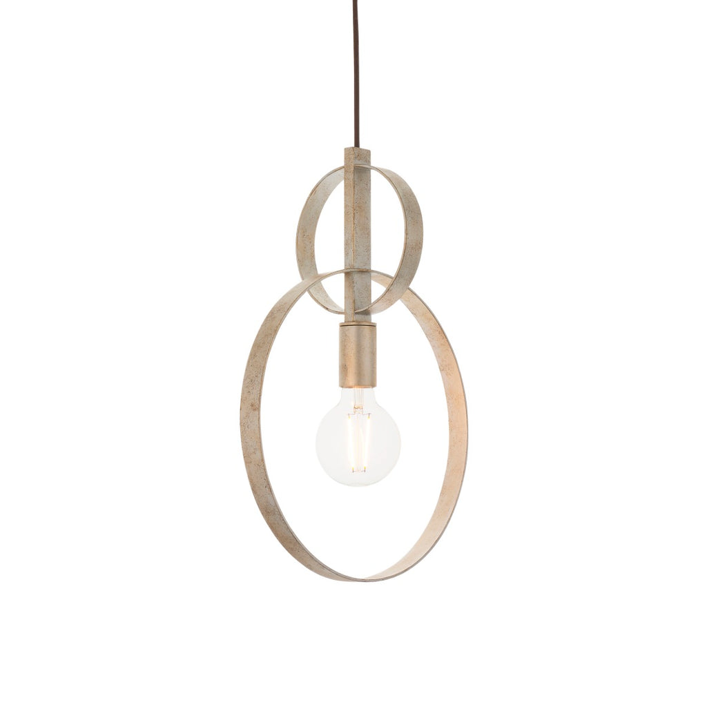 Novena Riba 1 Light Pendant Light Antique Silver Leaf