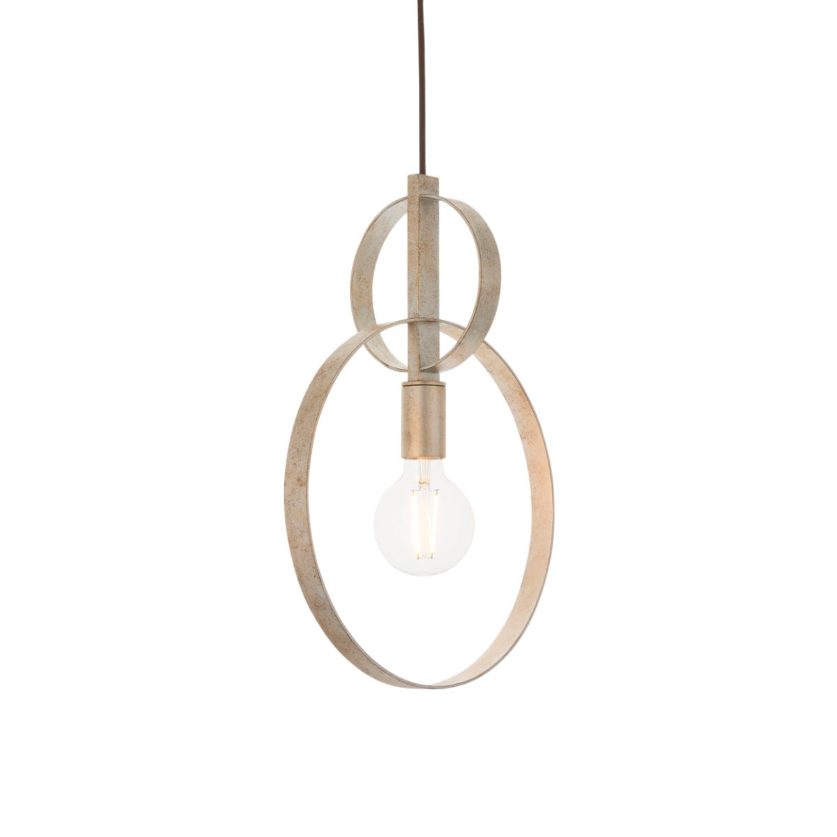 Novena Riba 1 Light Pendant Light Antique Silver Leaf