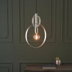 Novena Riba 1 Light Pendant Light Antique Silver Leaf