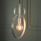 Novena Riba 1 Light Pendant Light Antique Silver Leaf