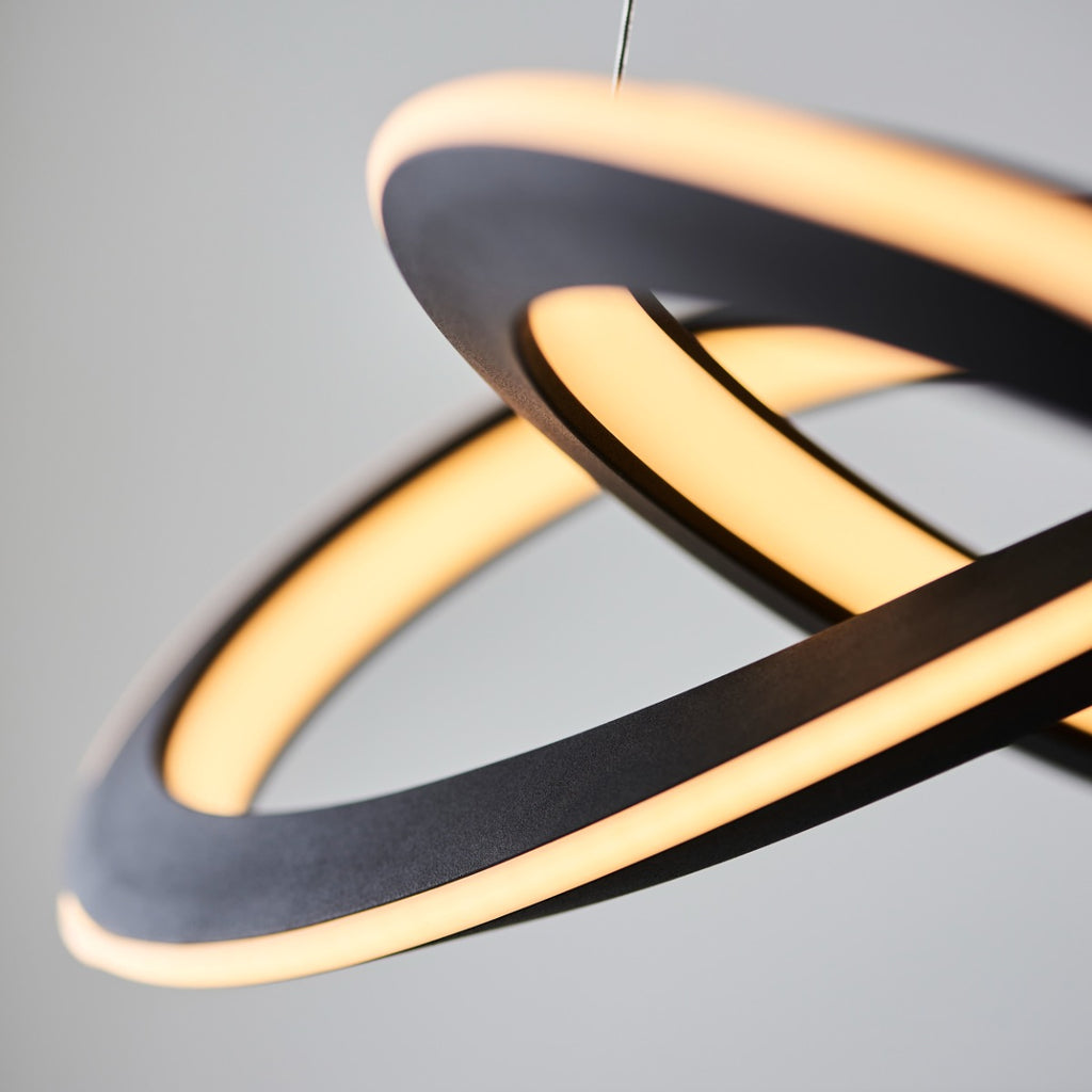 Novena Sabroso 1 Light Pendant Light Textured Black White Silicone