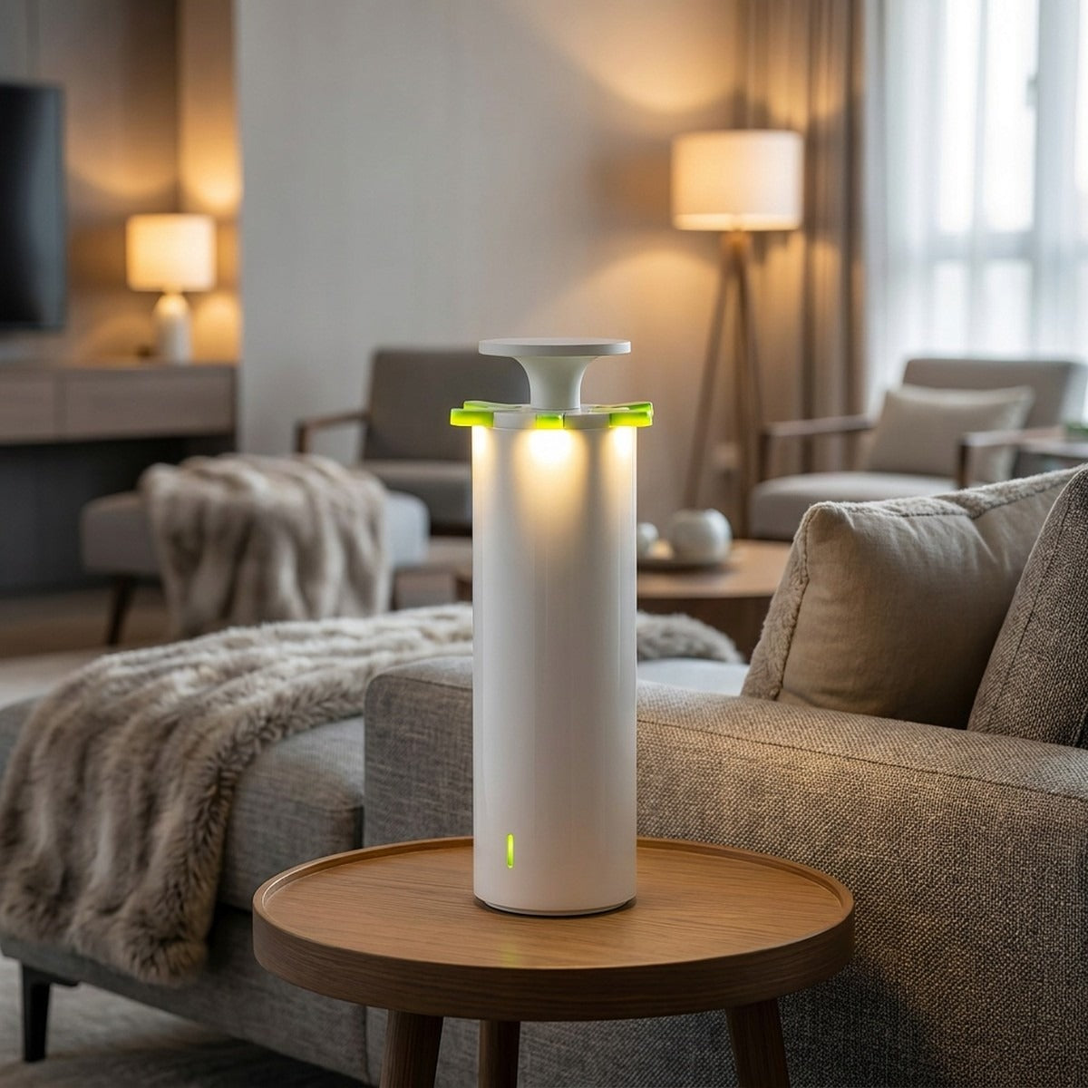 Novena Scintilla Cordless Rechargeable Table Lamp, White/Lime