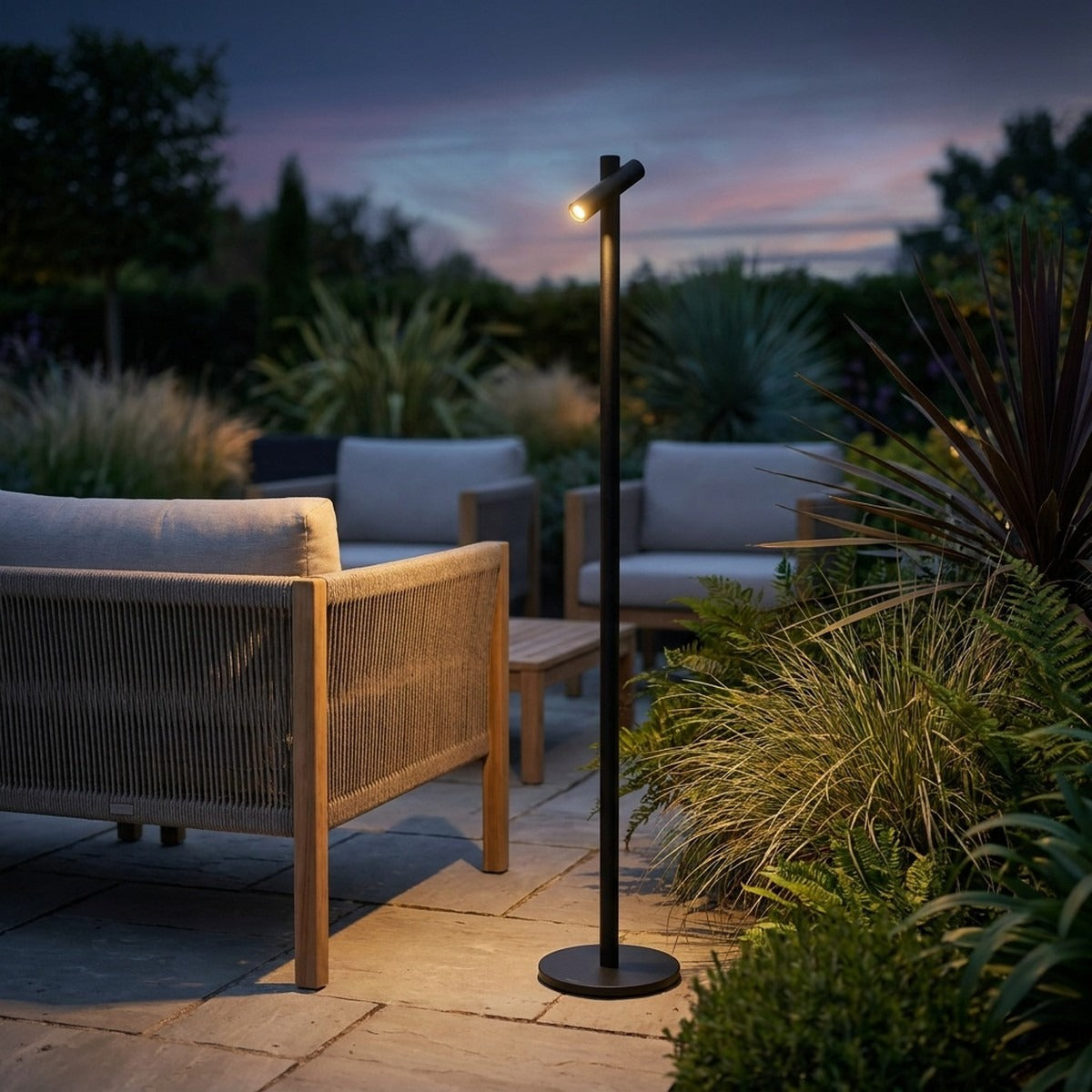 Novena Slancio Floor Cordless Rechargeable Reading Lamp, Black
