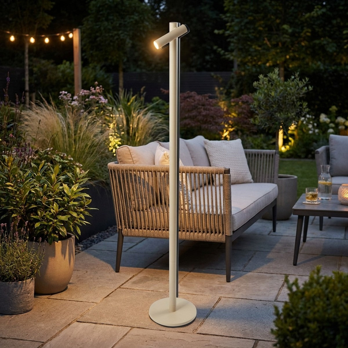 Novena Slancio Floor Cordless Rechargeable Reading Lamp, Sand