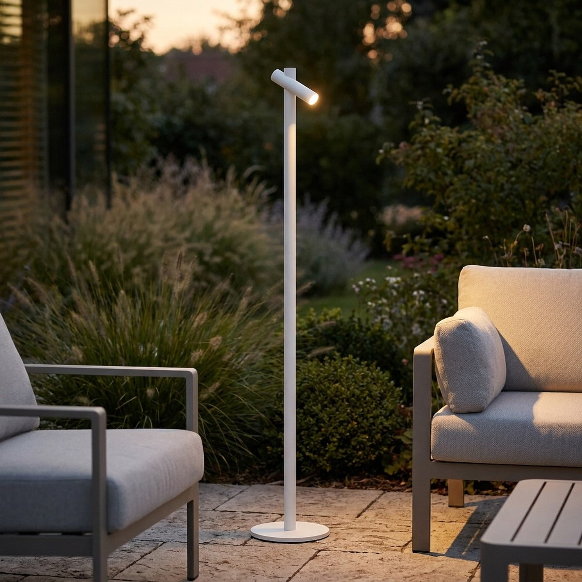 Novena Slancio Floor Cordless Rechargeable Reading Lamp, White