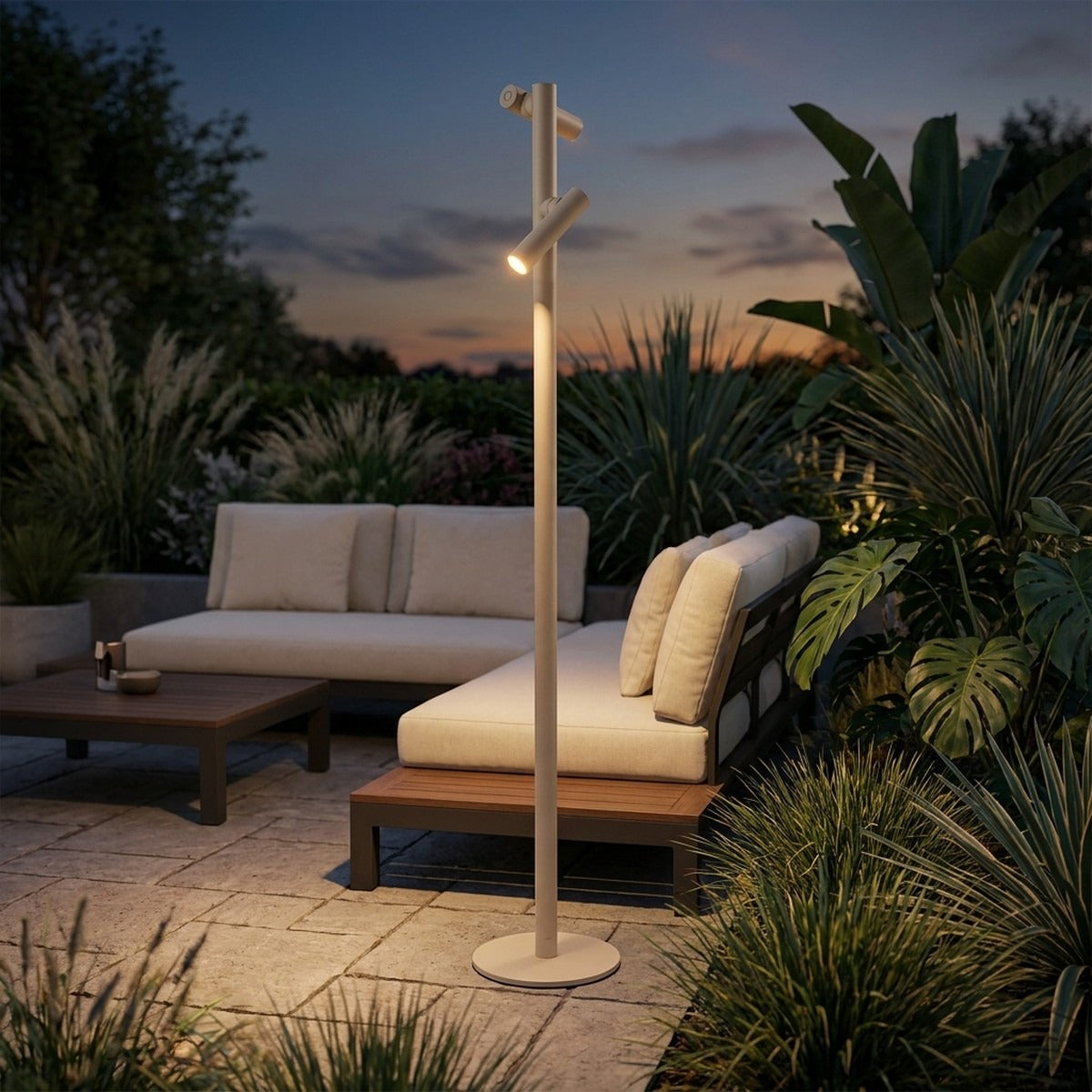 Novena Slancio Twin Floor Cordless Rechargeable Floor Lamp, Sand